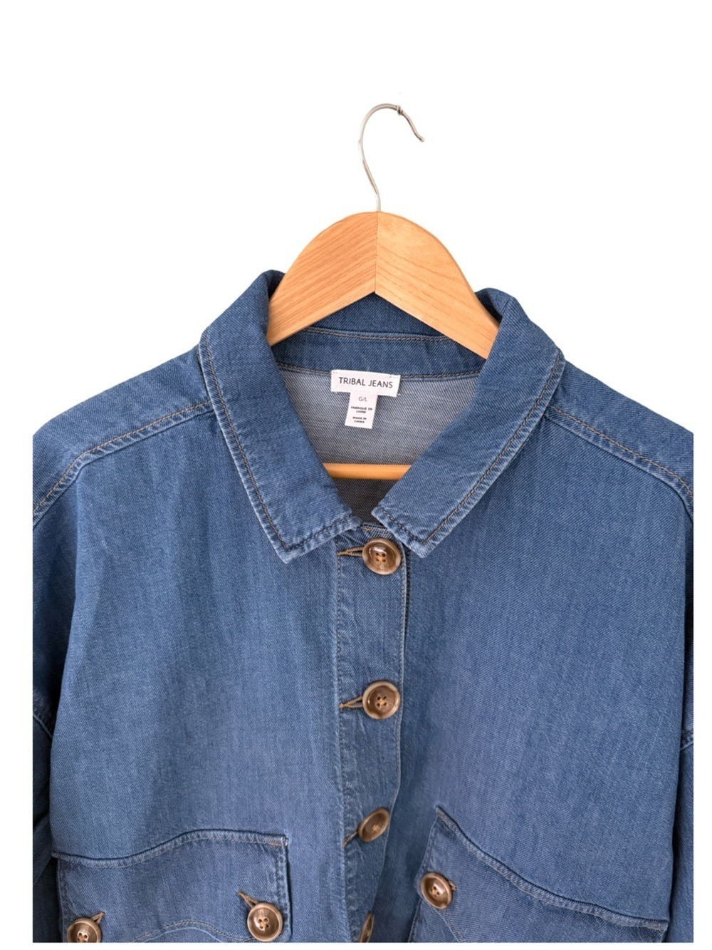 Tribal Lightweight Denim Jacket With Back Adjustment NWT Size M - Picture 6 of 10